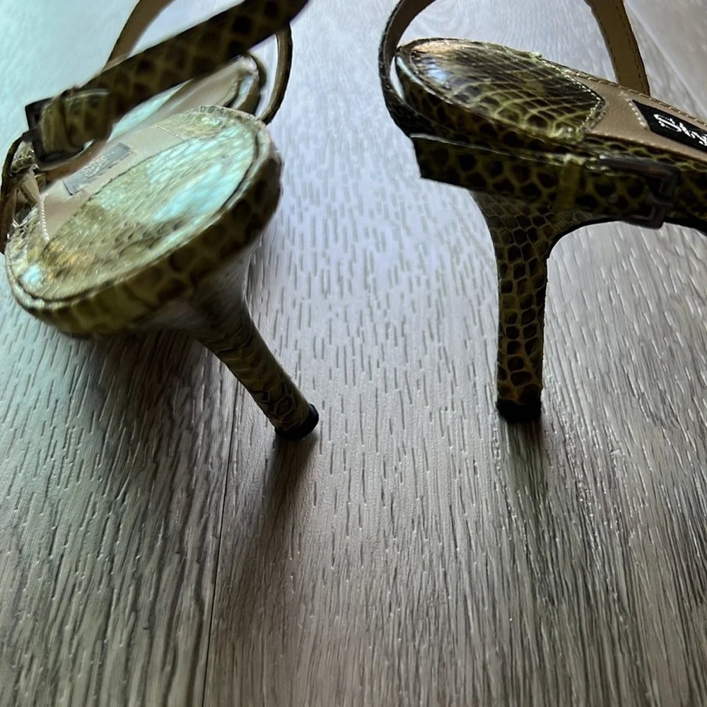 Snakeskin Leather Straps high heels vintage​